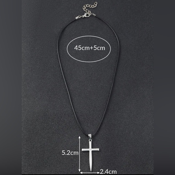 ✯ 4/$15 Men’s Stainless Steel Latin Cross Sword Necklace Pendant - Picture 3 of 3